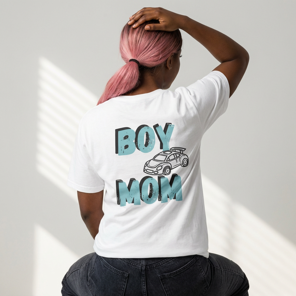 Boy Mom Car T-Shirt | Mom Tee with Car Graphic