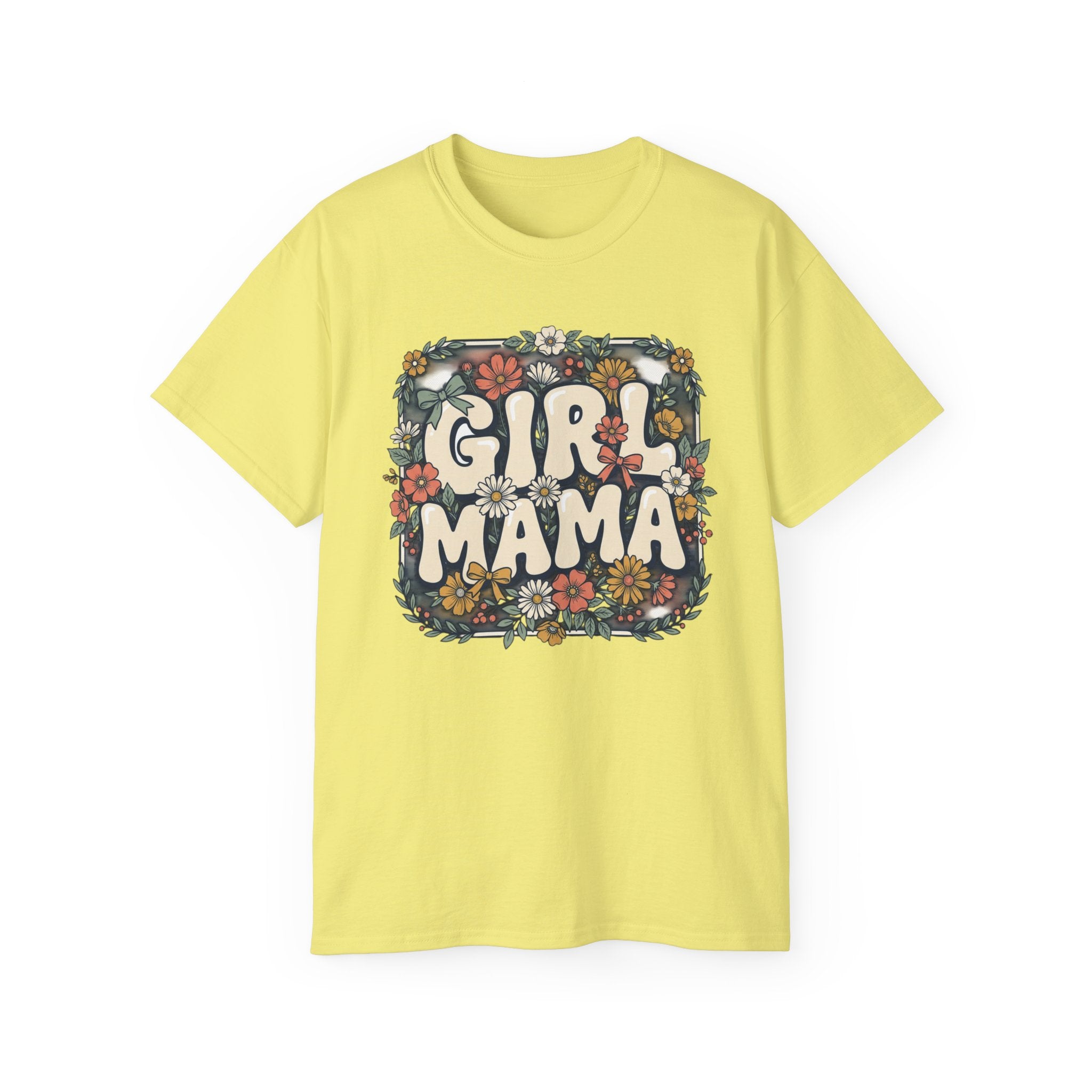 Girl Mama floral retro typography T-Shirt | mom tee