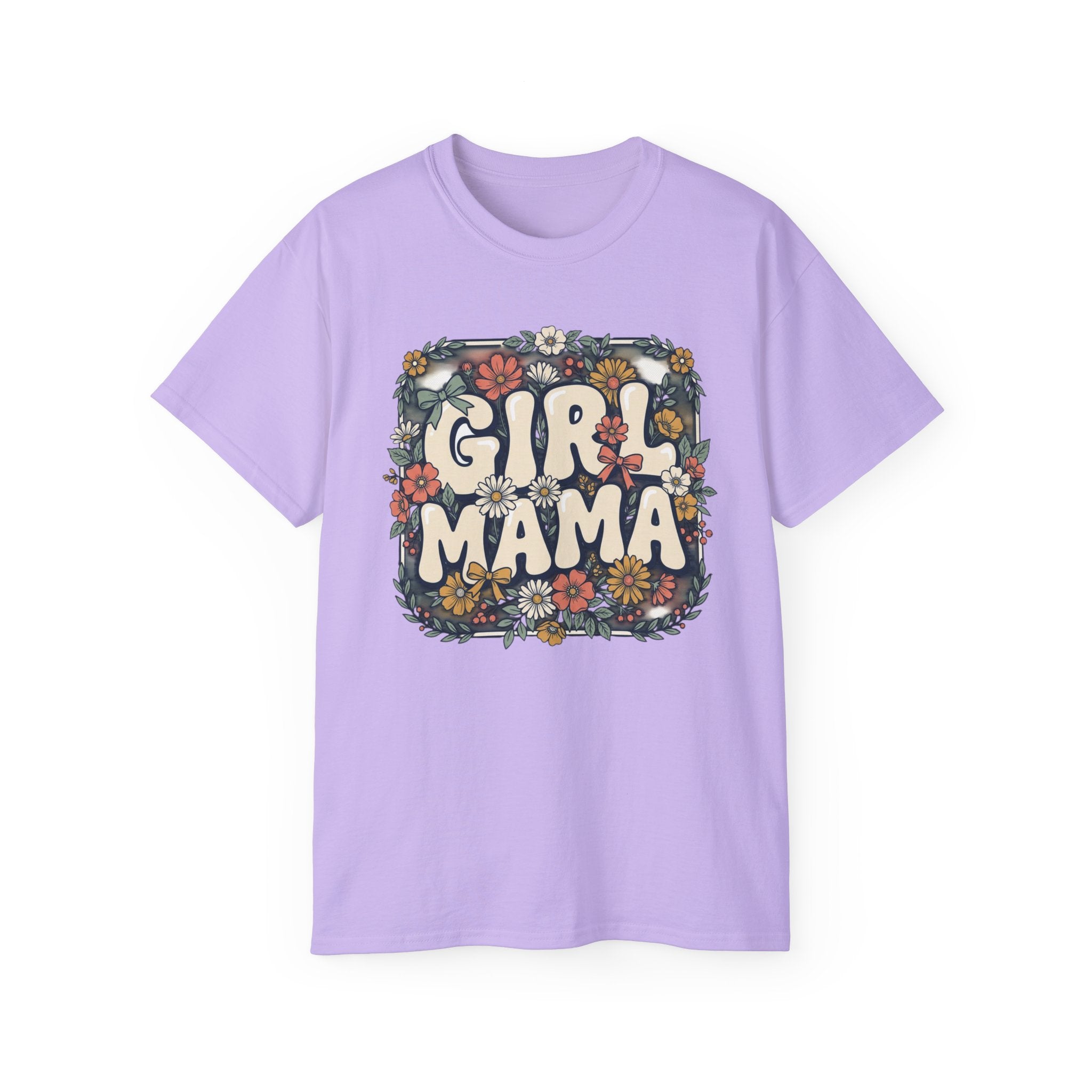 Girl Mama floral retro typography T-Shirt | mom tee